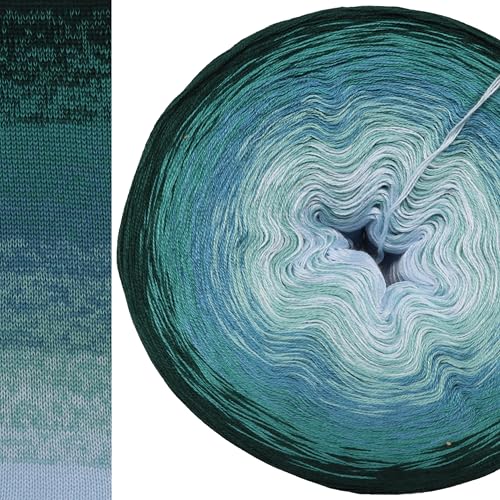 Farbverlaufsgarn 5, 4 oder 3 Fach Bobbel Wolle häkeln stricken strickgarn Verlaufsgarn (Mermaids Dream - Tannengrün außen, 4fach - 200g/760m) von LiLu´s Märchengarne