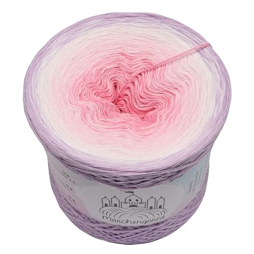 Farbverlaufsgarn Feenstaub 4 oder 3 fädig Bobbel Wolle häkeln stricken (Feenstaub - Lavendel außen, 3 Fach - 400g/2000m) von LiLu´s Märchengarne