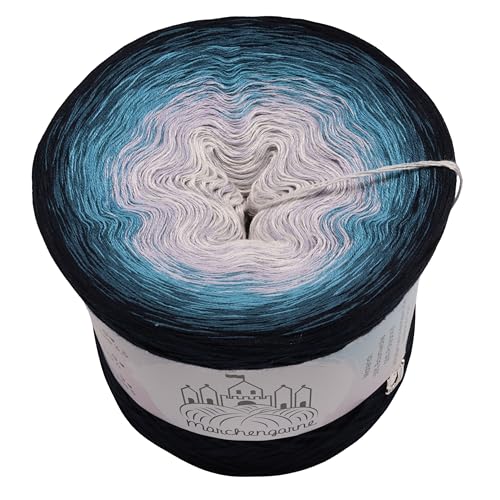 Farbverlaufsgarn Infinity 4 oder 3 fädig Bobbel Wolle häkeln stricken (Infinity - Marine außen, 4 Fach - 400g/1520m) von LiLu´s Märchengarne