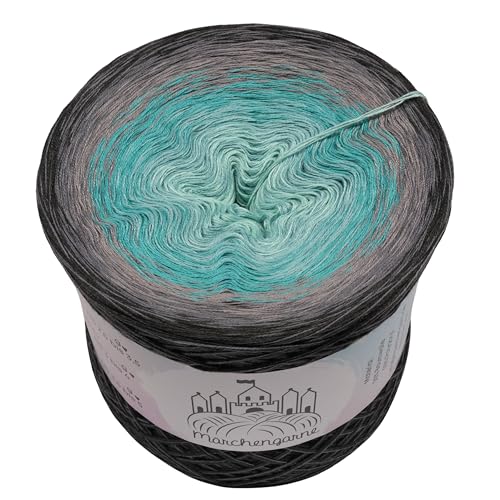 Farbverlaufsgarn Kolibri 4 oder 3 fädig Bobbel Wolle häkeln stricken (Kolibri - Anthrazit außen, 3 Fach - 300g/1500) von LiLu´s Märchengarne