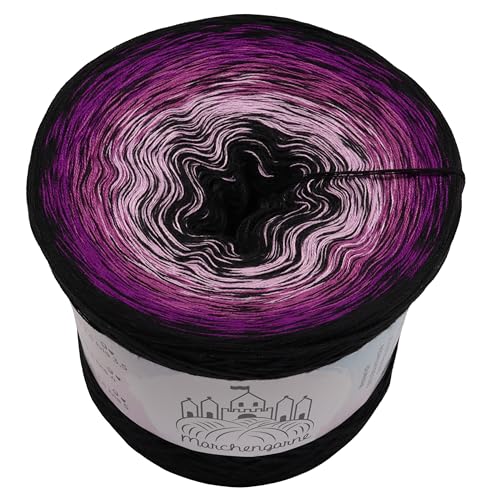 Farbverlaufsgarn Little Sister 4 fädig Bobbel Wolle häkeln stricken (Little Sister - 1 Faden Schwarz läuft durch, 4 Fach - 400g/1520m) von LiLu´s Märchengarne