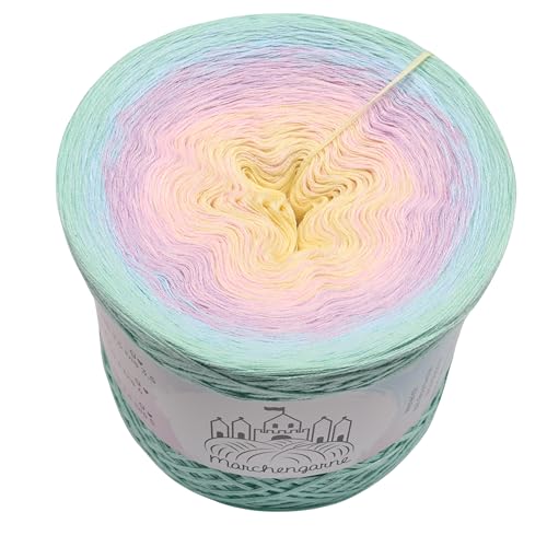 Farbverlaufsgarn Schlaraffenland 4 oder 3 fädig Bobbel Wolle häkeln stricken (Schlaraffenland - Pistazie außen, 4 Fach - 250g/950m) von LiLu´s Märchengarne