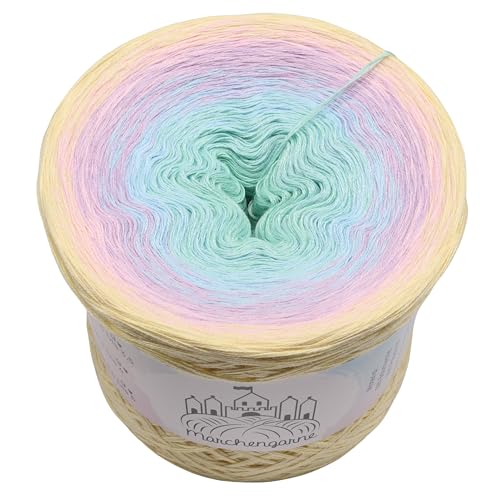 Märchengarne Gradient Garn 4fädig Wolle Strick und Häkelgarn Baumwollmischung Schlaraffenland - Vanille außen 100g/1520m 3.5mm von LiLu´s Märchengarne
