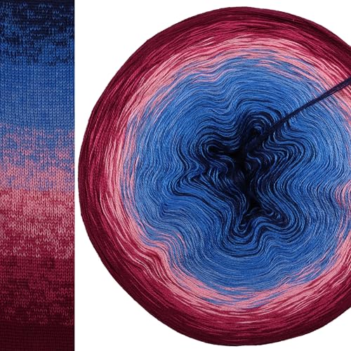 Farbverlaufsgarn Traumfänger 4 oder 3 Fach Bobbel Wolle häkeln stricken strickgarn (Traumfänger - Brombeere außen, 3fach - 200g/1000m) von LiLu´s Märchengarne
