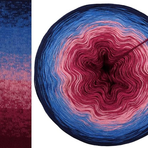 Farbverlaufsgarn Traumfänger 4 oder 3 Fach Bobbel Wolle häkeln stricken strickgarn (Traumfänger - Royal außen, 3fach - 400g/2000m) von LiLu´s Märchengarne