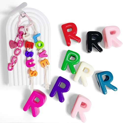 20 Stück Kunststoff-Buchstabenperlen, 20 mm große Buchstabenperlen für Bastelarbeiten, Alphabet-Perlen, Schlüsselanhänger, Acryl, Schmuckherstellung, Handwerk – R 20 Stück Kunststoff-Buchstabenperlen, 20 mm große Buchstabenperlen für Bastelarbeiten, Alphabet-Perlen, Schlüsselanhänger, Acryl, Schmuckherstellung, Handwerk – R von Maerolre