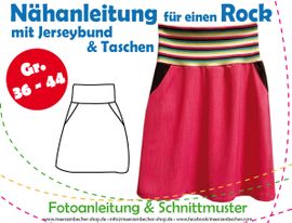 Rock mit Jerseybund & Taschen von Märzenbecher