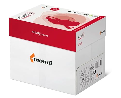 Mondi MAESTRO standard + | 2500 Blatt | Kopier-/ Druckerpapier | DIN A4 | 80 g/m² | Papier Weiß von Maestro