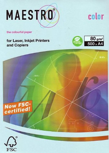 Kopierpapier Blau A4 80G 500Bl pastell Kopierer/Laser/Inkjet von Maestro