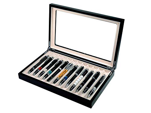 MR Maestro Relojero - Stifthalterbox mit Vitrine | Platz für 12 Schreibgeräte | Füllfederhalterbox | Kugelschreiber Aufbewahrung, Schwarze, Klein | aus Holz und Glas, elegantes Geschenk MR Maestro Relojero - Stifthalterbox mit Vitrine | Platz für 12 Schreibgeräte | Füllfederhalterbox | Kugelschreiber Aufbewahrung, Schwarze, Klein | aus Holz und Glas, elegantes Geschenk von Maestrorelojero