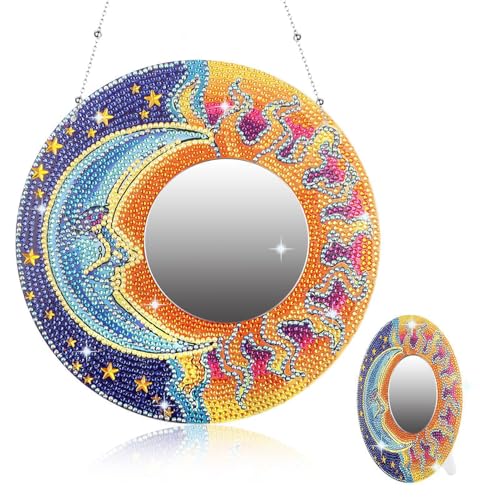 5d Diamond Painting Spiegel, 5d Diamond Painting Spiegel Bastelset Für Mädchen, Mandala Make Up Spiegel, Mandala Basteln Set Geschenke, Suspension Make-Up Spiegel Für Mädchen 5-12 Jahre (C) von Mafagwre