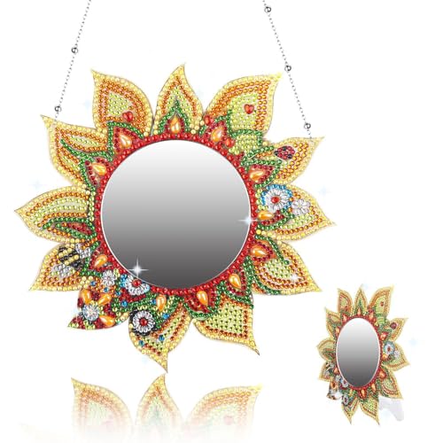 5d Diamond Painting Spiegel, 5d Diamond Painting Spiegel Bastelset Für Mädchen, Mandala Make Up Spiegel, Mandala Basteln Set Geschenke, Suspension Make-Up Spiegel Für Mädchen 5-12 Jahre (D) von Mafagwre