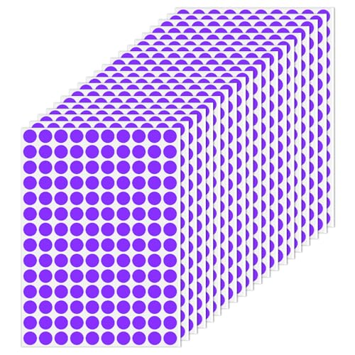 Mafagwre 2340 Stück Runde Klebepunkte, Bunte Punktaufkleber, 20mm Kreisförmige Etikettenaufkleber, Selbstklebende Markierungspunkte Für Büro, Schule, Kalender, Karten-Aufkleber (Lila) von Mafagwre