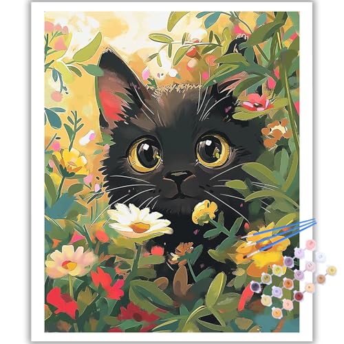 Katze Malen Nach Zahlen Erwachsene, DIY Katze Paint by Numbers Adult, Malen Nach Zahlen Set für Geschenk und Heim Dekoration 40×50 cm Ohne Rahmen Katze Malen Nach Zahlen Erwachsene, DIY Katze Paint by Numbers Adult, Malen Nach Zahlen Set für Geschenk und Heim Dekoration 40×50 cm Ohne Rahmen von Mafenr Art