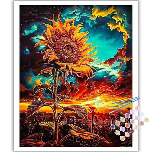 Mafenr Art Malen nach Zahlen, für Erwachsene, Blumen, Malen nach Zahlen, für Dekoration und Geschenke, ohne Rahmen (40 x 50 cm) von Mafenr Art