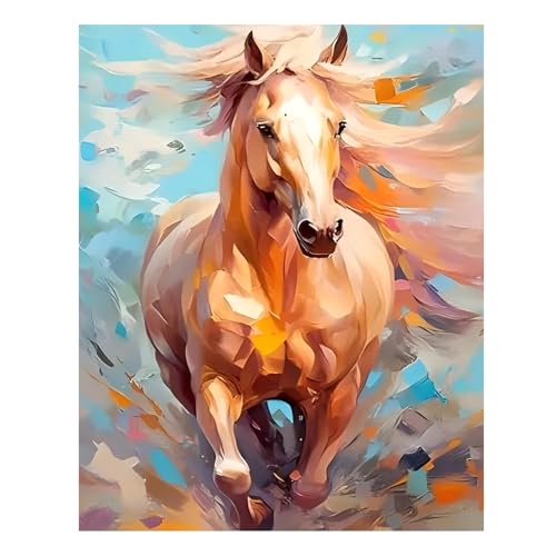 Mafenr Art Malen nach Zahlen, für Erwachsene, Pferd, Malen nach Zahlen, für Erwachsene, als Dekoration und Geschenk, ohne Rahmen (40 x 50 cm) von Mafenr Art