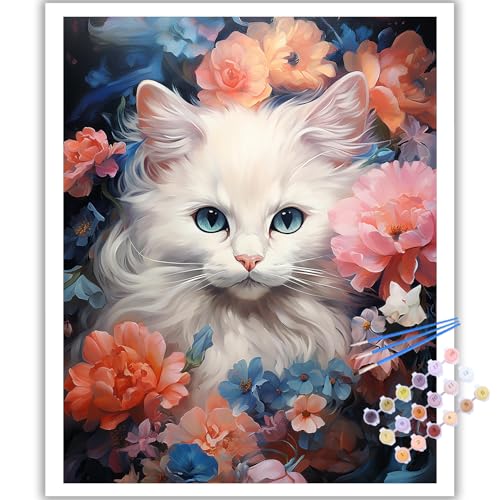 Malen Nach Zahlen Erwachsene, DIY Katze Paint by Numbers Adult, Malen Nach Zahlen Set für Geschenk und Heim Dekoration 40×50 cm Ohne Rahmen Malen Nach Zahlen Erwachsene, DIY Katze Paint by Numbers Adult, Malen Nach Zahlen Set für Geschenk und Heim Dekoration 40×50 cm Ohne Rahmen von Mafenr Art