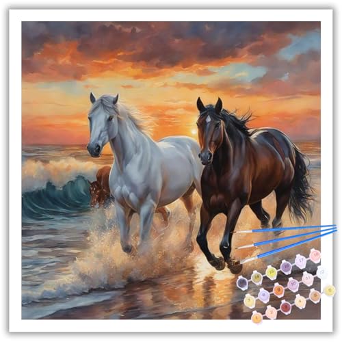 Malen Nach Zahlen Erwachsene, DIY Pferd Paint by Numbers Adult, Malen Nach Zahlen Set für Geschenk und Heim Dekoration 40×40cm Ohne Rahmen Malen Nach Zahlen Erwachsene, DIY Pferd Paint by Numbers Adult, Malen Nach Zahlen Set für Geschenk und Heim Dekoration 40×40cm Ohne Rahmen von Mafenr Art