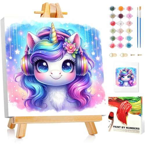 Malen Nach Zahlen Kinder mit Rahmen, Karikatur Malen Nach Zahlen ab 5 6 7 8 9 10 Jahre Mädchen und Junge, Paint by Numbers für Geschenke und Wand Dekoration 20x20cm Mit Staffelei Malen Nach Zahlen Kinder mit Rahmen, Karikatur Malen Nach Zahlen ab 5 6 7 8 9 10 Jahre Mädchen und Junge, Paint by Numbers für Geschenke und Wand Dekoration 20x20cm Mit Staffelei von Mafenr Art