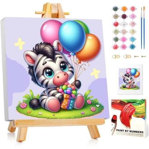 Malen Nach Zahlen Kinder mit Rahmen, Tier Malen Nach Zahlen ab 5 6 7 8 9 10 Jahre Mädchen und Junge, Paint by Numbers für Geschenke und Wand Dekoration 20x20 cm Mit Staffelei Malen Nach Zahlen Kinder mit Rahmen, Tier Malen Nach Zahlen ab 5 6 7 8 9 10 Jahre Mädchen und Junge, Paint by Numbers für Geschenke und Wand Dekoration 20x20 cm Mit Staffelei von Mafenr Art