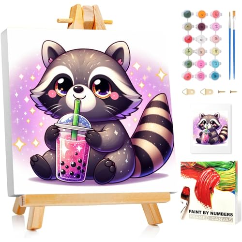 Malen Nach Zahlen Kinder mit Rahmen, Waschbär Malen Nach Zahlen ab 5 6 7 8 9 10 Jahre Mädchen und Junge, Paint by Numbers für Geschenke und Wand Dekoration 20x20 cm Mit Staffelei Malen Nach Zahlen Kinder mit Rahmen, Waschbär Malen Nach Zahlen ab 5 6 7 8 9 10 Jahre Mädchen und Junge, Paint by Numbers für Geschenke und Wand Dekoration 20x20 cm Mit Staffelei von Mafenr Art