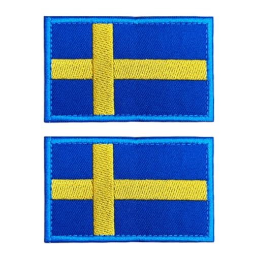 MagaPro Aufnäher mit Schweden-Flagge, bestickt, für Rucksäcke, Mützen, Jacken, Hosen, Klettverschluss, 2 Stück MagaPro Aufnäher mit Schweden-Flagge, bestickt, für Rucksäcke, Mützen, Jacken, Hosen, Klettverschluss, 2 Stück von MagaPro
