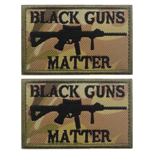 MagaPro Black Guns Matter Aufnäher bestickt Moral Tactical Patches Haken und Schlaufe (Camo), 2 Stück von MagaPro