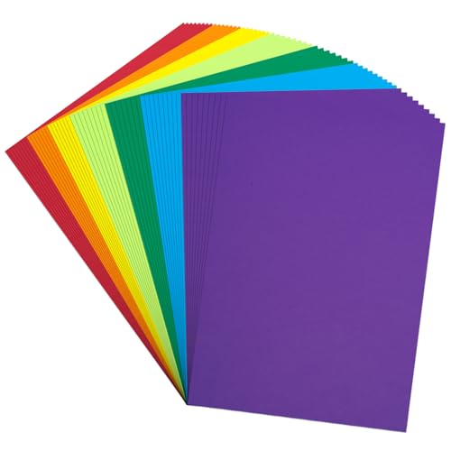 Farbiger Karton, 21,6 x 27,9 cm, 105 Blatt, klassisches Regenbogen-Indexpapier, 180 g/m²/29,5 kg, schweres Karton-Set mit 7 Farben zum Schneiden, Basteln, für Kinder, Kunsthandwerk Farbiger Karton, 21,6 x 27,9 cm, 105 Blatt, klassisches Regenbogen-Indexpapier, 180 g/m²/29,5 kg, schweres Karton-Set mit 7 Farben zum Schneiden, Basteln, für Kinder, Kunsthandwerk von Magecubiku