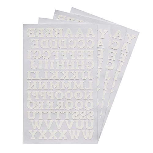 Magfok Buchstaben zum Aufbügeln, 1,9 cm, für Kleidung, 4 Blatt (weiß) von Magfok