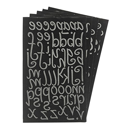 Magfok Buchstaben zum Aufbügeln, 3,8 cm (1,5 Zoll) für Kleidung, beflockte Groß- und Kleinbuchstaben, 5 Blatt (schwarz) von Magfok