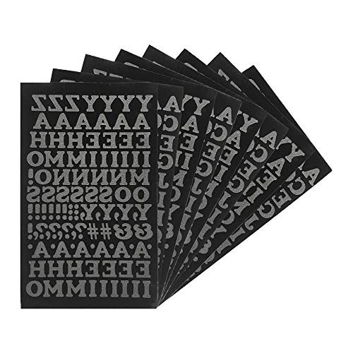 Magfok Buchstaben zum Aufbügeln, Schwarz, 1,9 cm, 8 Blatt (Schwarz oder Weiß optional) von Magfok