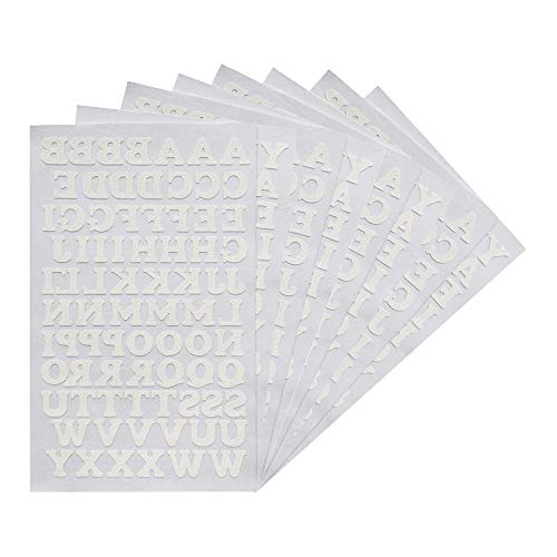Magfok Flock-Buchstaben zum Aufbügeln, 1,9 cm, Weiß, 8 Blatt von Magfok