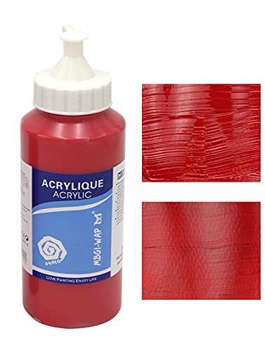 MAGI® Künstler-Acrylfarbe je 500 ml, in 24 feinen Farbtönen, freie Farbwahl, Acryl, Malfarbe im Dosiergebinde (09-permanent rot) von Paintersisters