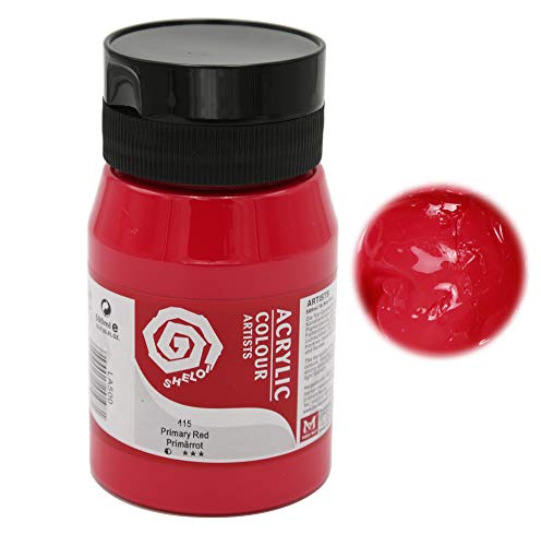 ARTIST Künstler- Acrylfarbe, hochpigmentierte Top-Qualität in 500 ml Vorratsgebinde 08 naphthal primärrot von Paintersisters