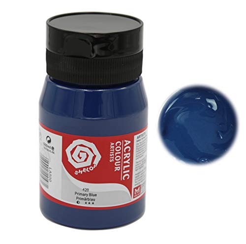 ARTIST Künstler- Acrylfarbe, hochpigmentierte Top-Qualität in 500 ml Vorratsgebinde 13 primärblau von Paintersisters