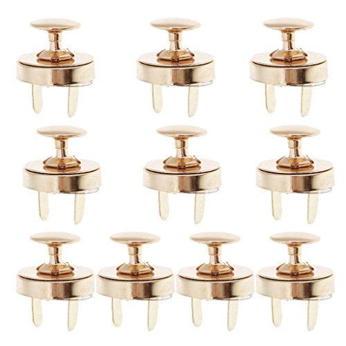 10 Set Druckknöpfe, magnetischer Knopf, Magnetverschluss Verschlüsse für Nähen Stricken Handwerk Taschen Kleidung Leder - Gold, 18mm von MagiDeal