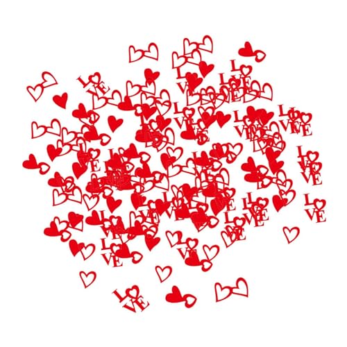 200 Stück Valentinstag-Konfetti, Papier-Konfetti, dekorative Herz-Valentins-Konfetti für Abschlussveranstaltungen, Einladungen von MagiDeal