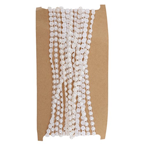 Generic 5m Perle Halb Runde Perlen Kette Baumwolle Linie Girlande Hochzeit DIY Dekor Weiß von MagiDeal