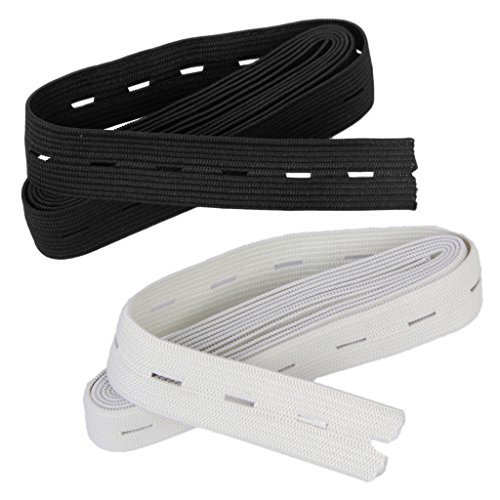 Gummiband Nähen Knopfloch Stricken 1,5 m 2 cm Packung mit 2 Weiß und Schwarz Gummiband Nähen Knopfloch Stricken 1,5 m 2 cm Packung mit 2 Weiß und Schwarz von MagiDeal