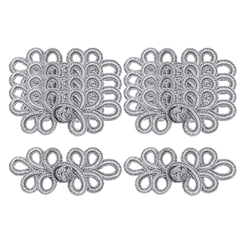 MagiDeal 10 Paar Chinesische Knoten Froschknöpfe Nähen Verschluss Verschlüsse Umhang Outfit Mantel, Silber MagiDeal 10 Paar Chinesische Knoten Froschknöpfe Nähen Verschluss Verschlüsse Umhang Outfit Mantel, Silber von MagiDeal