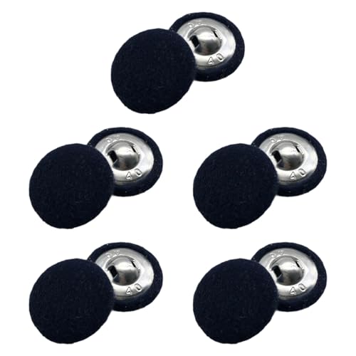 MagiDeal 10 Stück Stofftuch bedeckte Knöpfe, 20mm Bastelschaftknöpfe nähen für Schichten Kleidungszubehör formelle Kleiderkleidung, Schwarz von MagiDeal