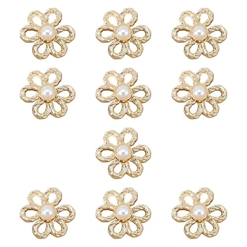 MagiDeal 10x Blumenjeans Knöpfe Jeans Straffung Taillenschnallen, Hell Gold MagiDeal 10x Blumenjeans Knöpfe Jeans Straffung Taillenschnallen, Hell Gold von MagiDeal