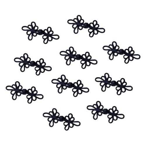 MagiDeal 10x Chinesische Knoten Froschknöpfe DIY Dekorative Handhandwerk Vielseitige Nähfestern Verschluss für Hosen Schal Cloak Strickjacken, Schwarz von MagiDeal