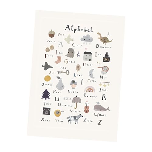 MagiDeal Alphabet-Poster, Alphabet-Wandkunst-Poster, Wandbilder, niedliches nordisches Diagramm-Poster, Leinwanddruck, Gemälde für Kinder, Spielzimmer, 30cmx40cm von MagiDeal