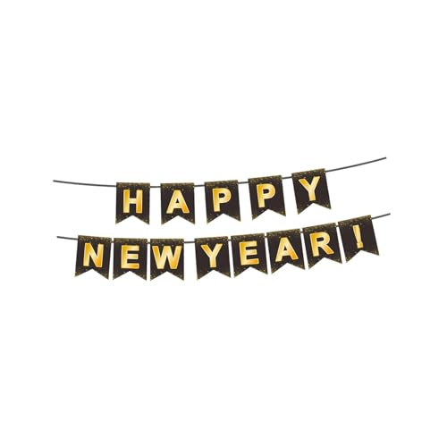MagiDeal Banner „Happy New Year“, Banner für die, und Gold, Fotografie, Wimpelkette aus Papier zum Aufhängen für die Haustür der Eve Home Party, Style A von MagiDeal