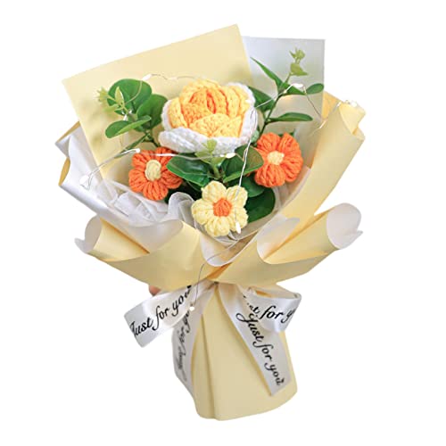 MagiDeal Gehäkelter Blumenstrauß, fertig gestrickte Blumen, vielseitige Sommerdekoration, handgewebter Blumenstrauß für Hochzeit, Freundin, Zuhause, GELB MagiDeal Gehäkelter Blumenstrauß, fertig gestrickte Blumen, vielseitige Sommerdekoration, handgewebter Blumenstrauß für Hochzeit, Freundin, Zuhause, GELB von MagiDeal