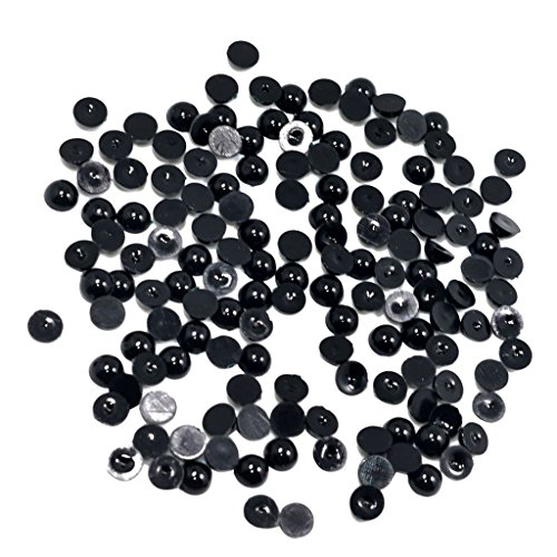 MagiDeal Halbperlen rund 2mm/4mm/6mm/8mm schwarz Flatback Perle Halbrunde Verzierung - 8mm 150pcs von MagiDeal