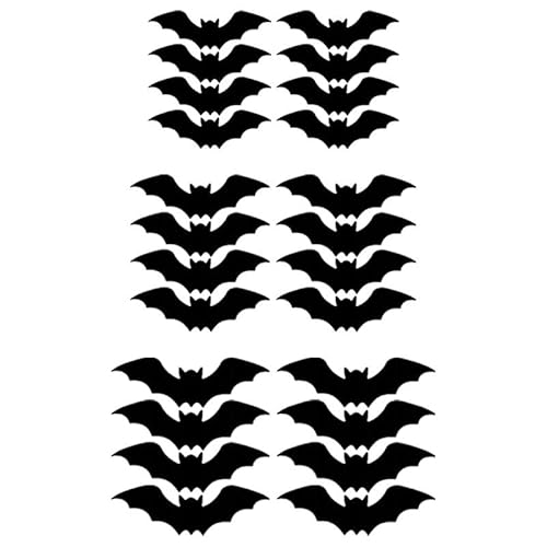 MagiDeal Halloween Fledermaus-Wandaufkleber, leuchtender Hintergrund, gruselige kreative Fledermäuse, Wanddekoration, Dekorationen für Party, Urlaub, 24 StÜcke von MagiDeal