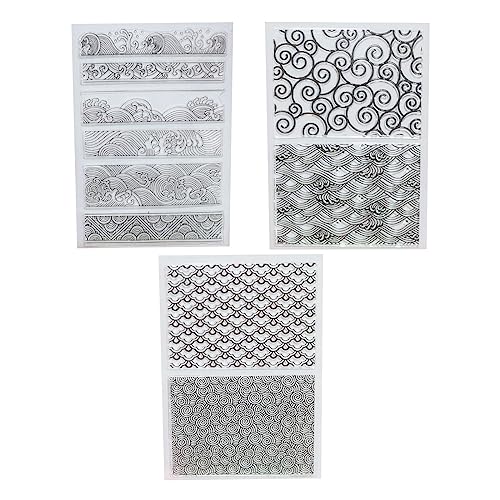MagiDeal Hintergrundstempel, transparente Stempel, Basteln von dekorativen, DIY-Polymer-Muster, Silikonstempel, Basteln von von MagiDeal
