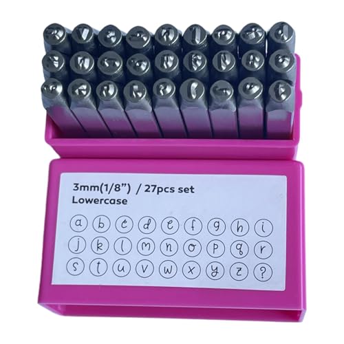MagiDeal Metallstempel Set 3mm, professionell, leicht und Schmuck, die Stahlmarken für Handstempelprojekte Lederholz Schmuck für Handstempel Machen, Rosa Kleinbuchstaben MagiDeal Metallstempel Set 3mm, professionell, leicht und Schmuck, die Stahlmarken für Handstempelprojekte Lederholz Schmuck für Handstempel Machen, Rosa Kleinbuchstaben von MagiDeal